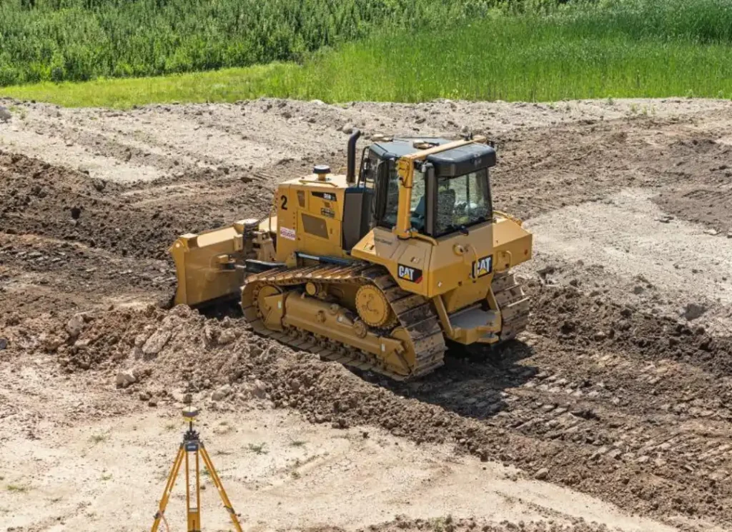 CAT bulldozer earthmoving site